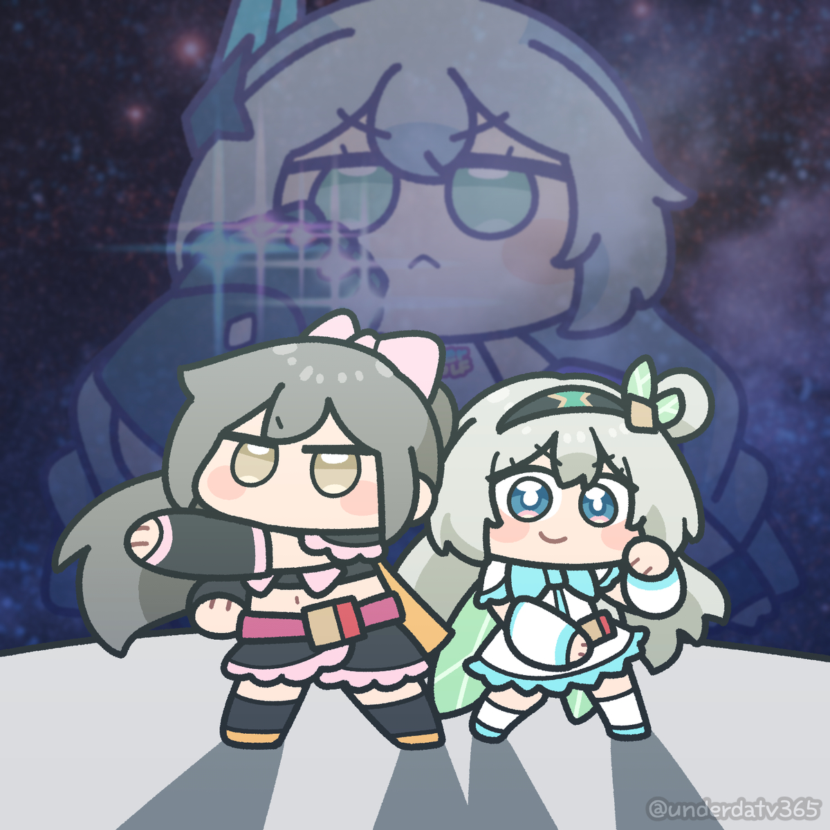 This is a pixiv picture whose title is 두사람은 프리큐어.