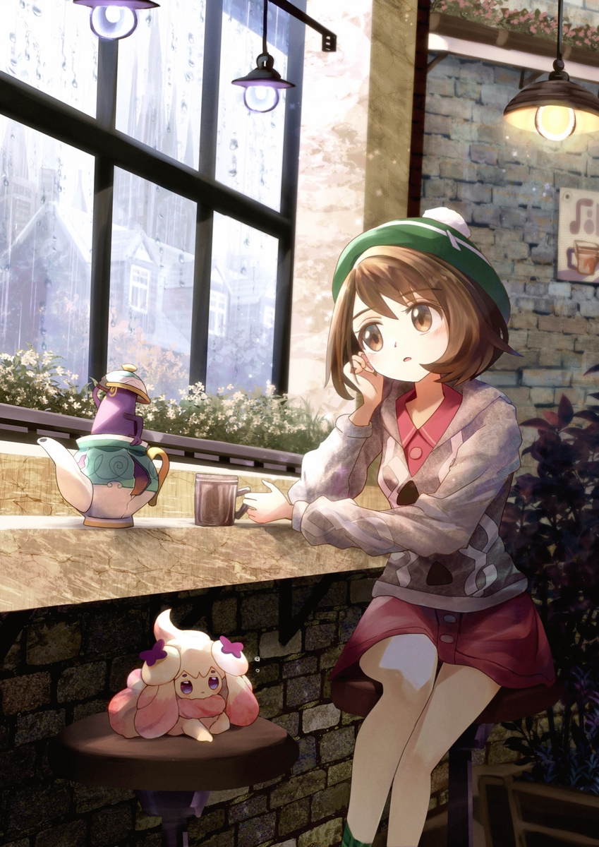 This is a pixiv picture whose title is 雨宿りのカフェ.