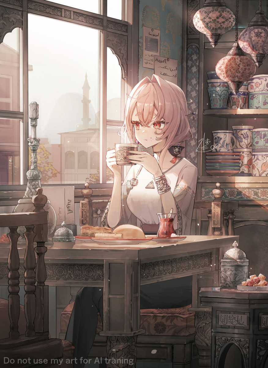 This is a pixiv picture whose title is ☕.