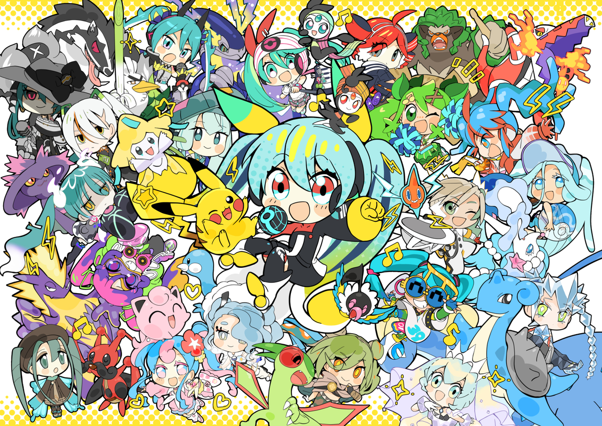 This is a pixiv picture whose title is ⚡ポケミクライブ！⚡.