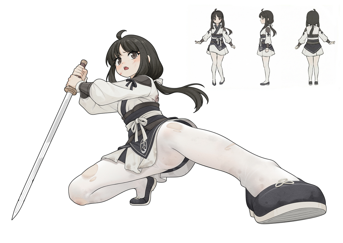 This is a pixiv picture whose title is 苦战中.