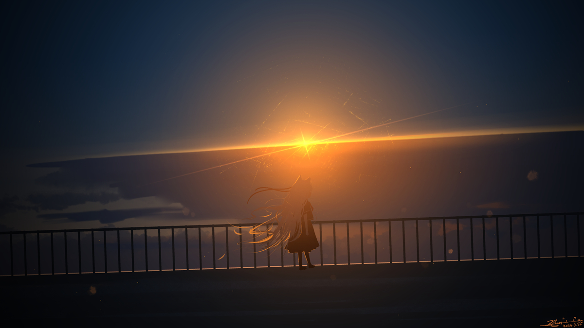 This is a pixiv picture whose title is Afterglow.