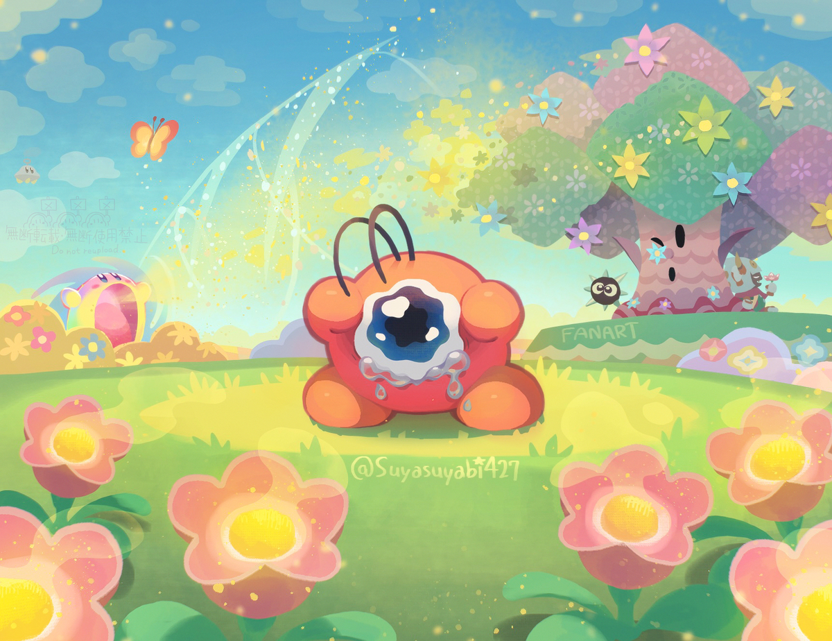 This is a pixiv picture whose title is 花粉vsワドルドゥ.