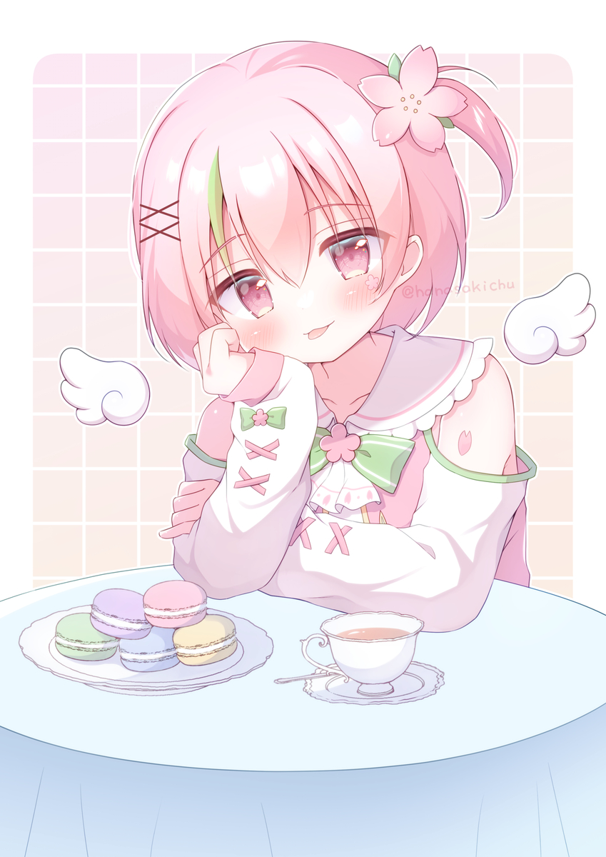 This is a pixiv picture whose title is 💚🌸.