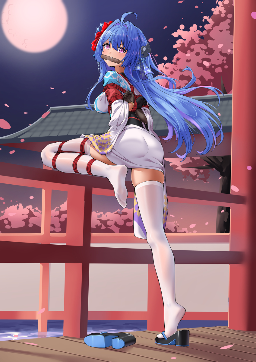This is a pixiv picture whose title is 月下美人の迎え酒.