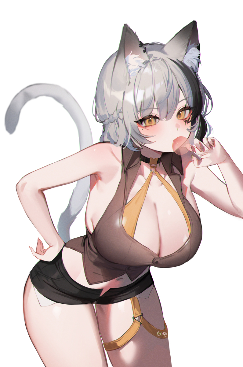 This is a pixiv picture whose title is 🐈‍⬛.