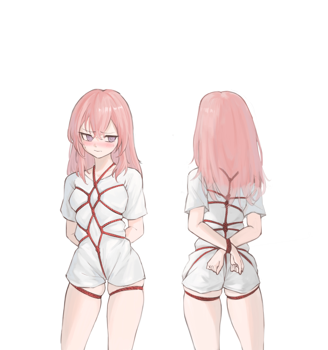 This is a pixiv picture whose title is 菱绳缚+低后手缚乾纱寿叶（绳缚图鉴第五弹！）.