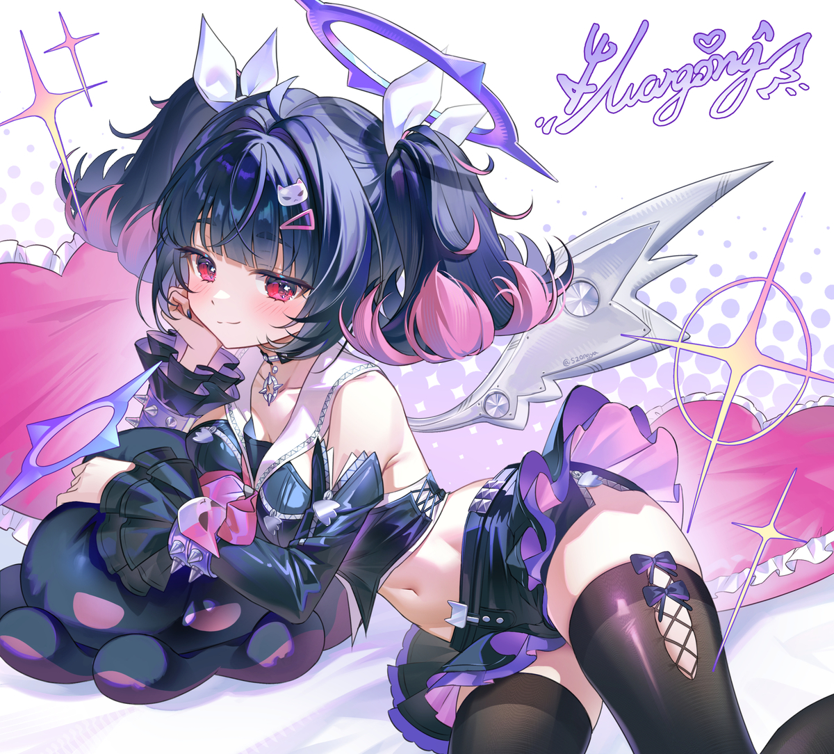 This is a pixiv picture whose title is 🖤🪽.