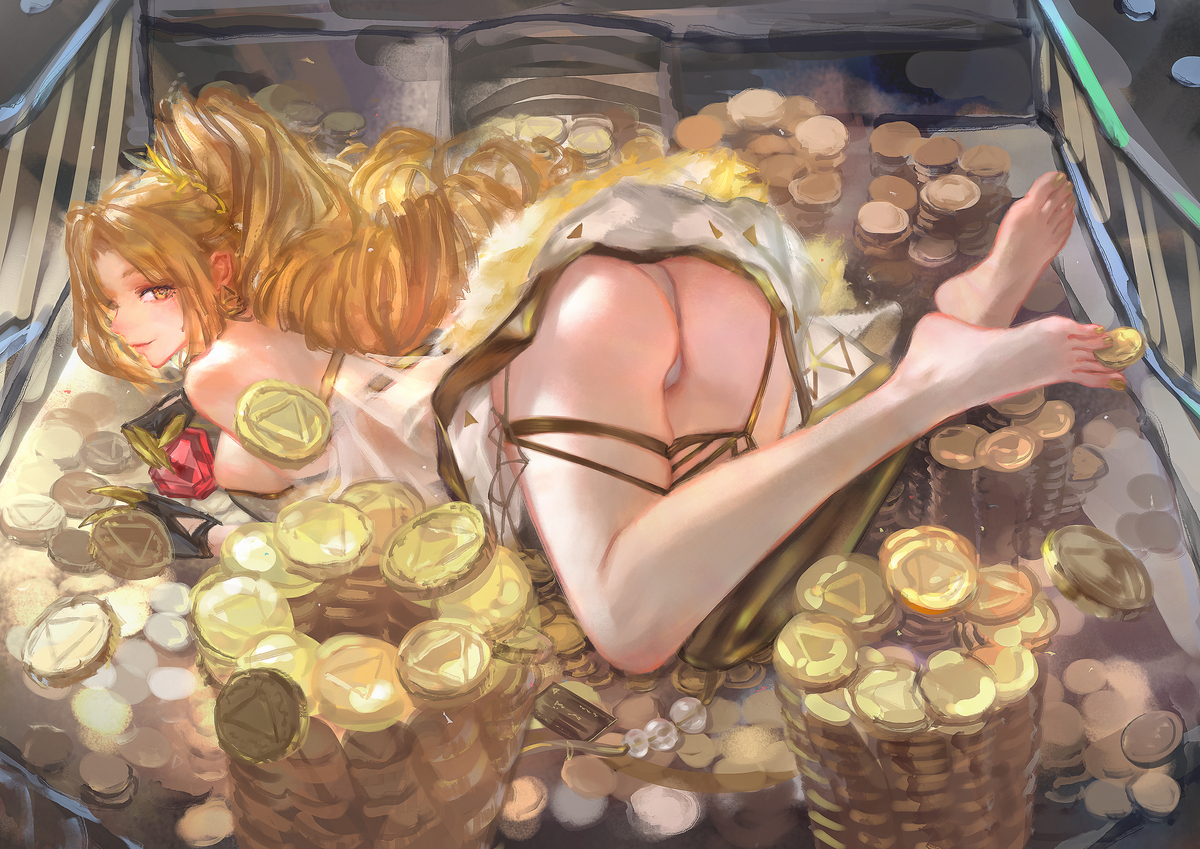 This is a pixiv picture whose title is コインプッシャー遊び.
