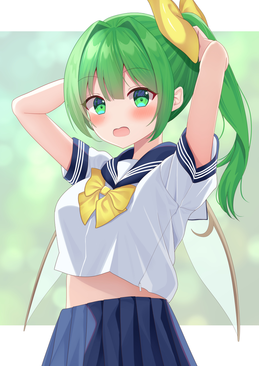 This is a pixiv picture whose title is おなか見えてるよ.
