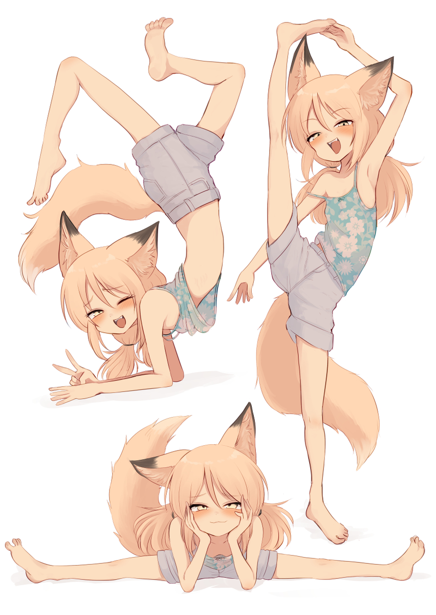 This is a pixiv picture whose title is 柔らか狐ガキ.