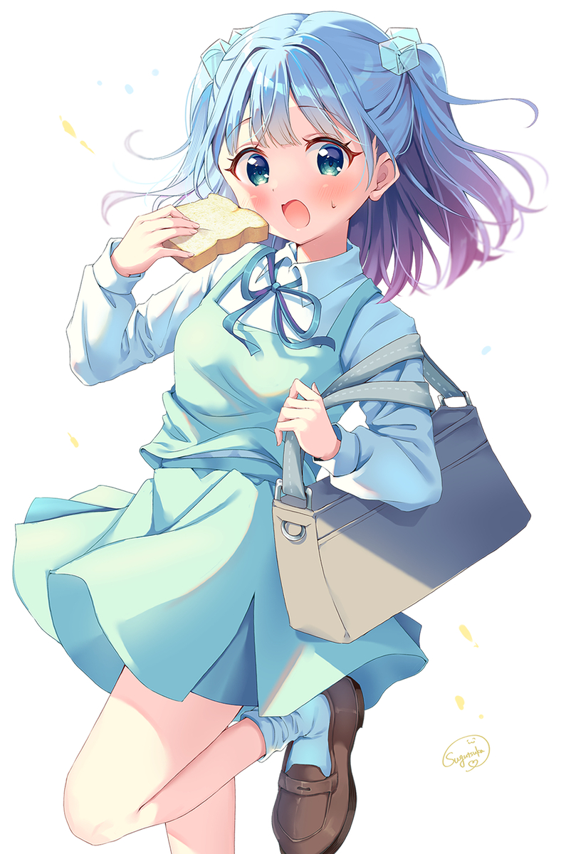 This is a pixiv picture whose title is 遅刻ちこく！.