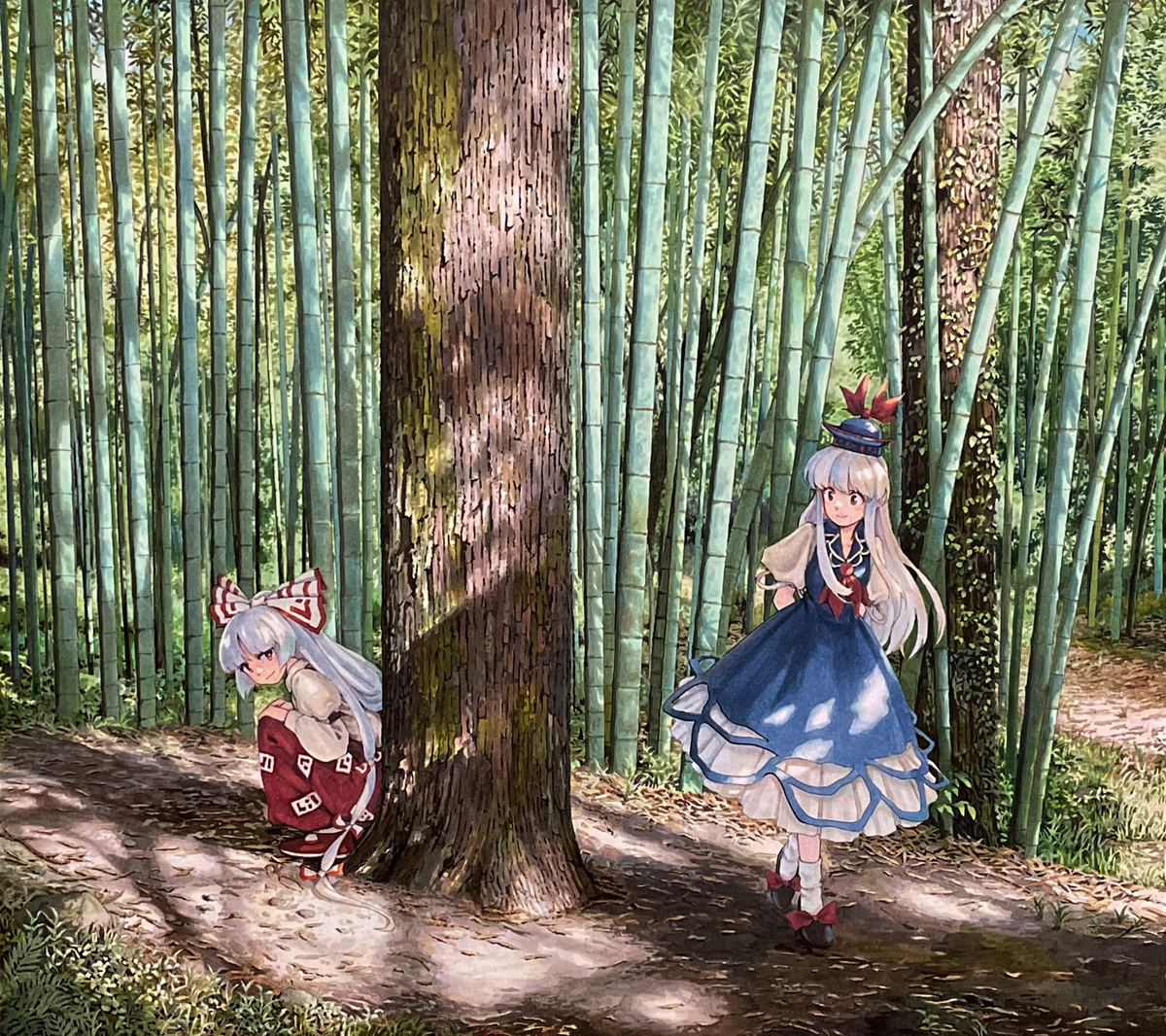 This is a pixiv picture whose title is 戯れの午後.