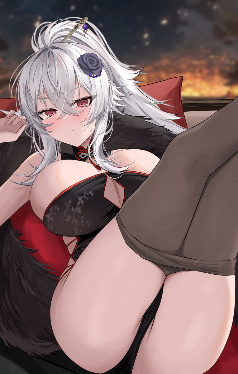 This is a pixiv picture whose title is 齐柏林伯爵 沉醉之红.