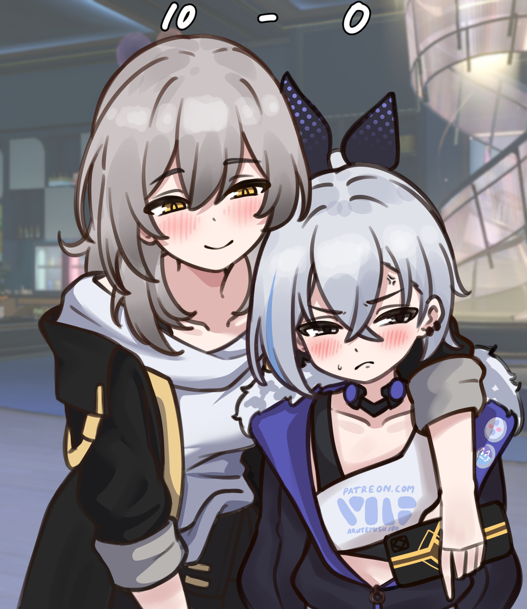 This is a pixiv picture whose title is Silver wolf who keeps losing.