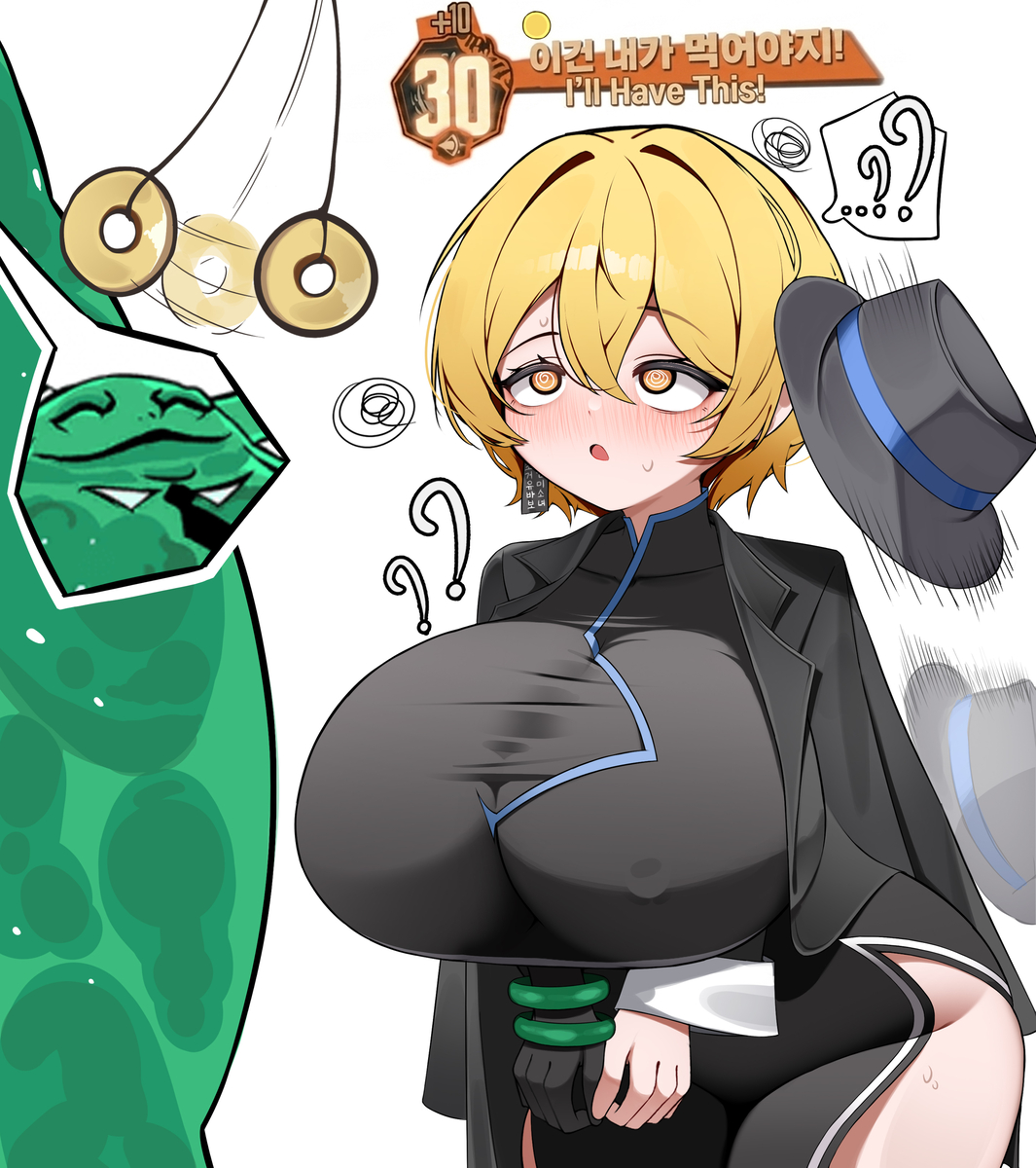 This is a pixiv picture whose title is 돈키 최면걸기.