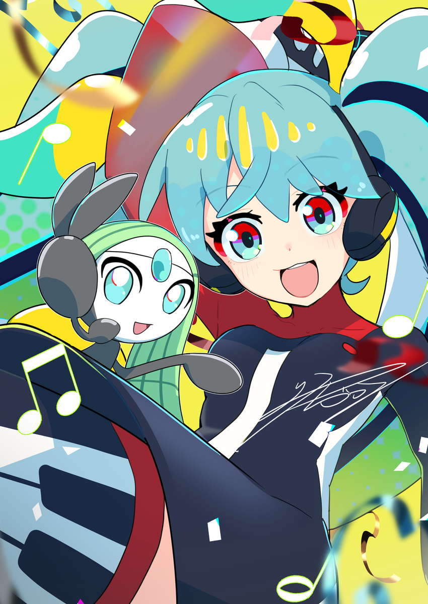 This is a pixiv picture whose title is ポケミク.