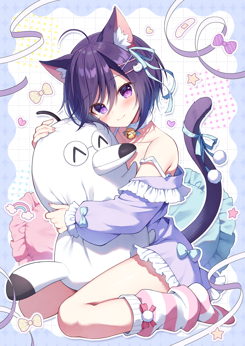 This is a pixiv picture whose title is モーブにゃん💜.