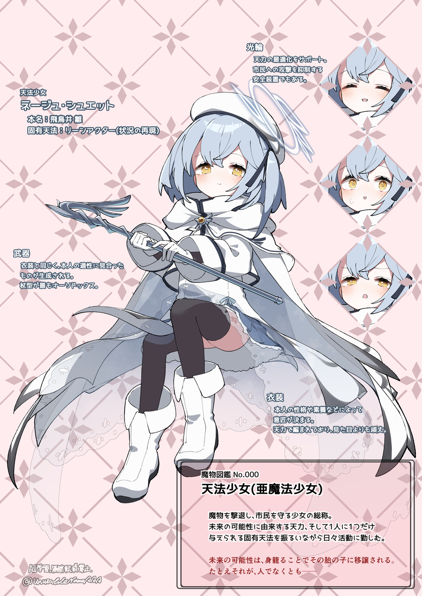 This is a pixiv picture whose title is 魔物図鑑No.000_天法少女.