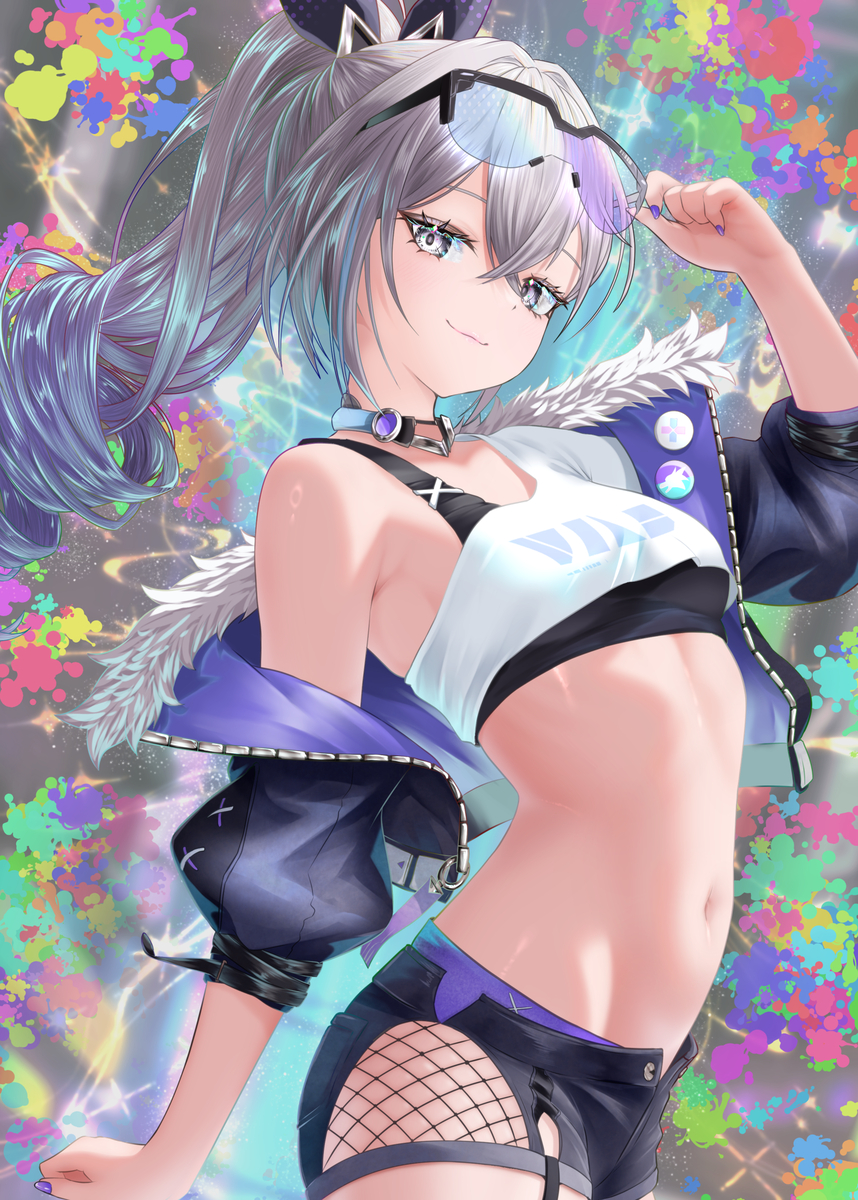 This is a pixiv picture whose title is silver wolf.