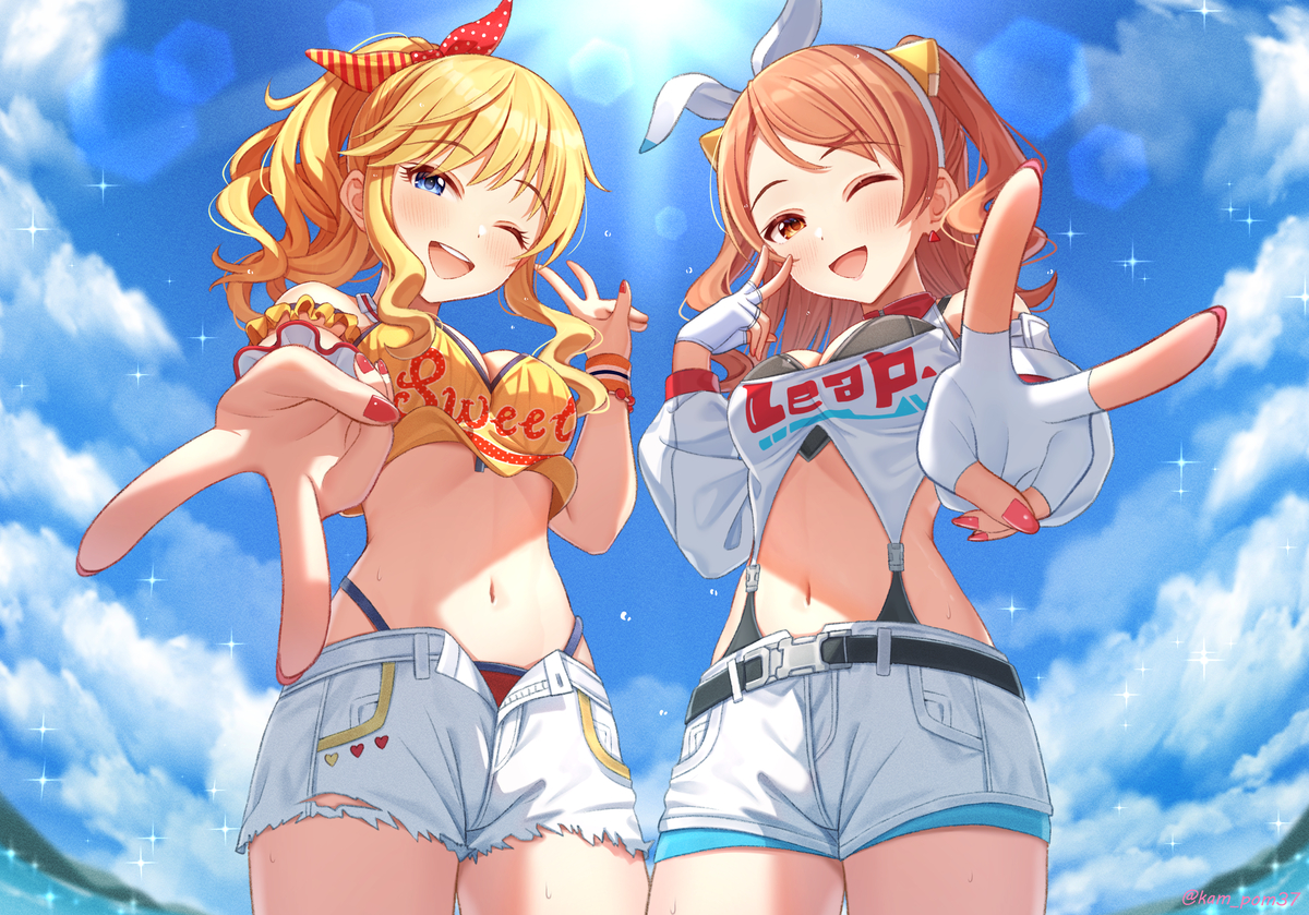 This is a pixiv picture whose title is 【Skeb】サマーマな唯&加蓮.