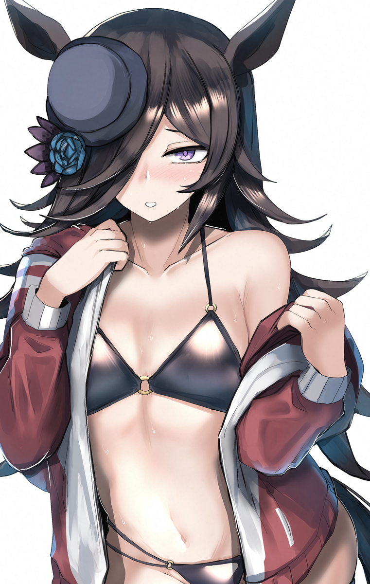 This is a pixiv picture whose title is ライスシャワー　水着.