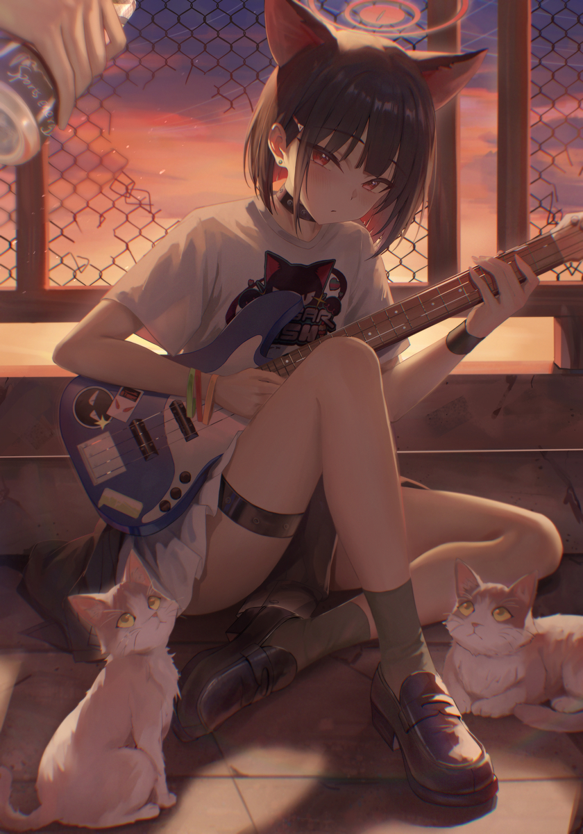 This is a pixiv picture whose title is 画了很多猫.