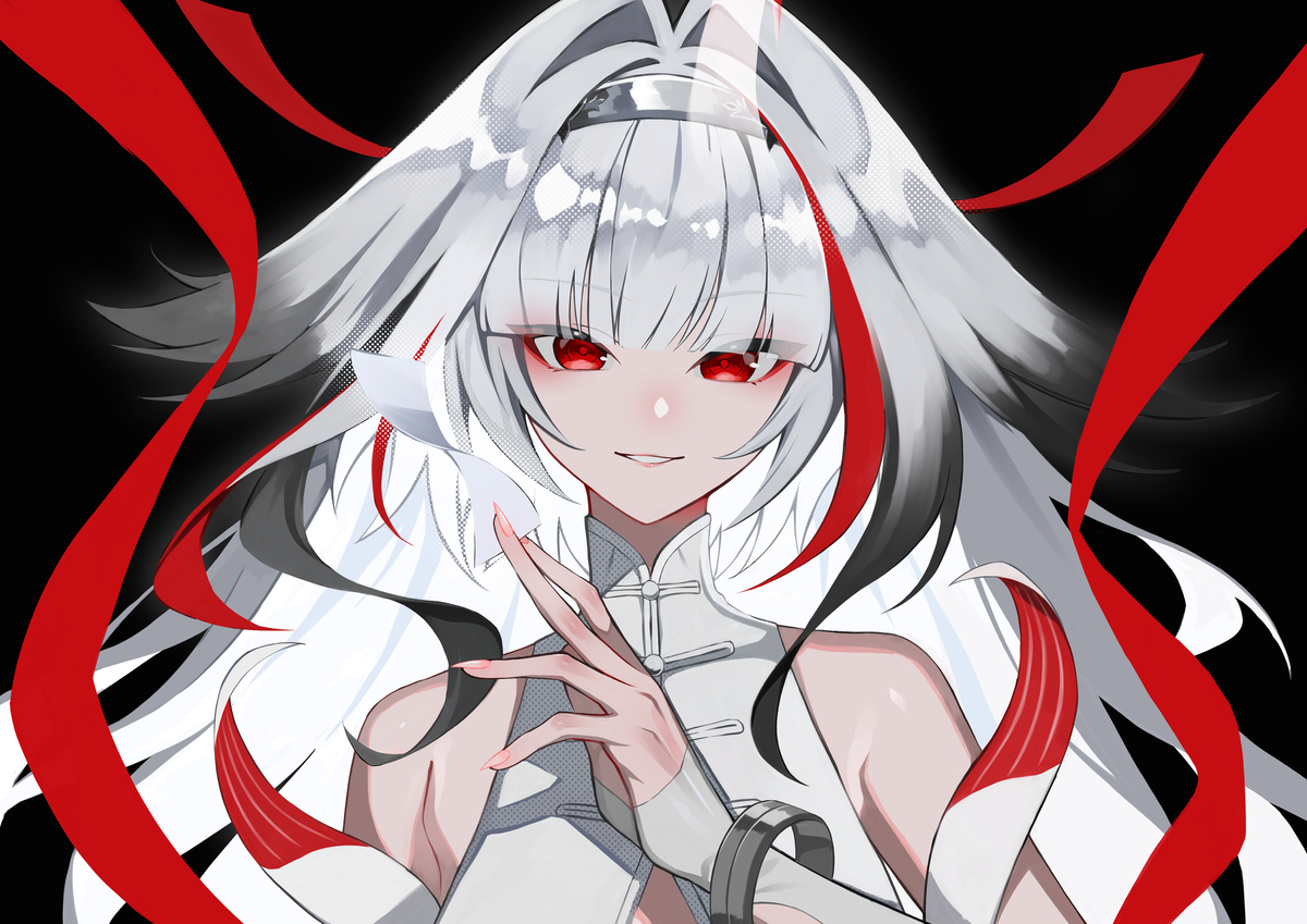 This is a pixiv picture whose title is ❤️🤍🩶.