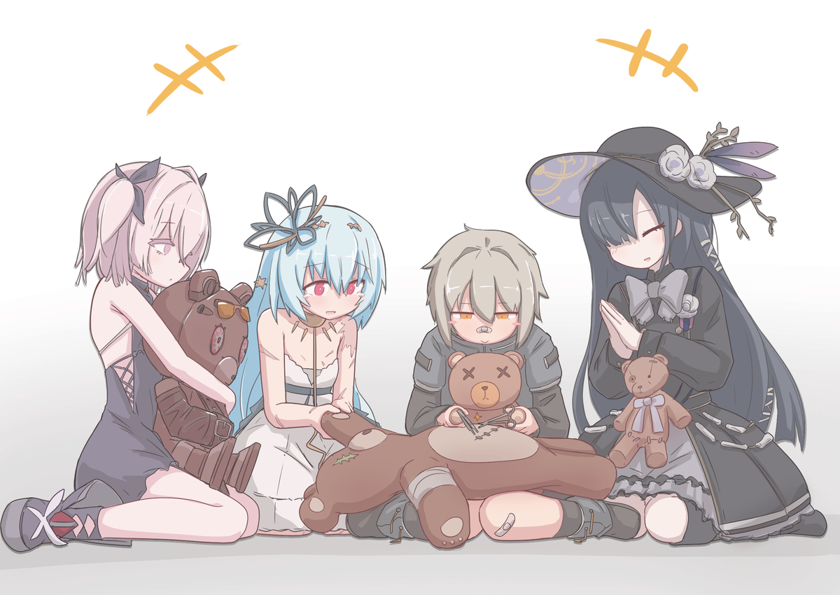 This is a pixiv picture whose title is クマちゃんチーム：闇深小隊.