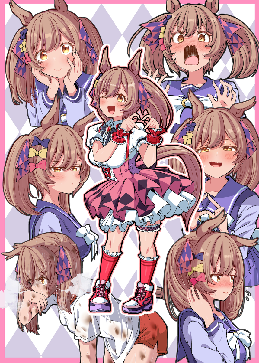 This is a pixiv picture whose title is ファル子100面相.