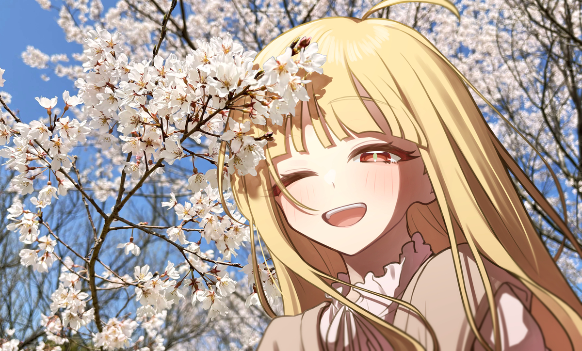 This is a pixiv picture whose title is 桜とかぐや.