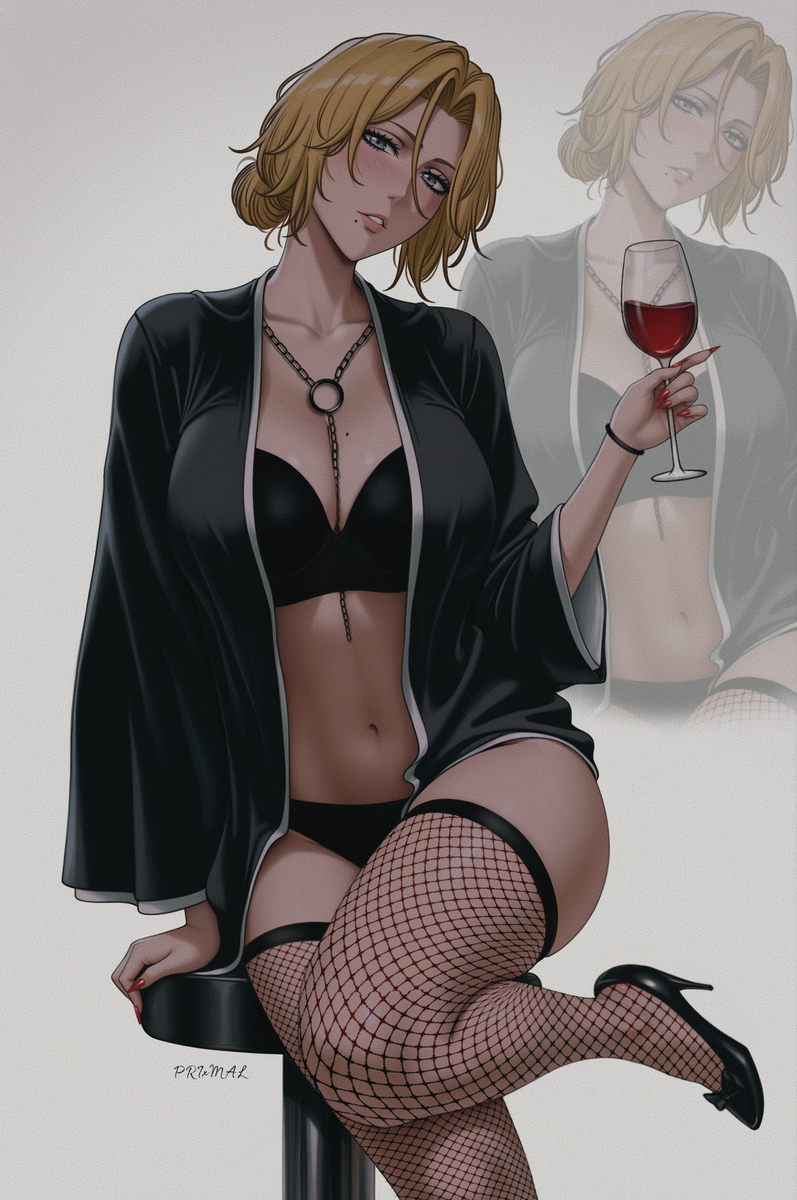 This is a pixiv picture whose title is Matsumoto Rangiku.