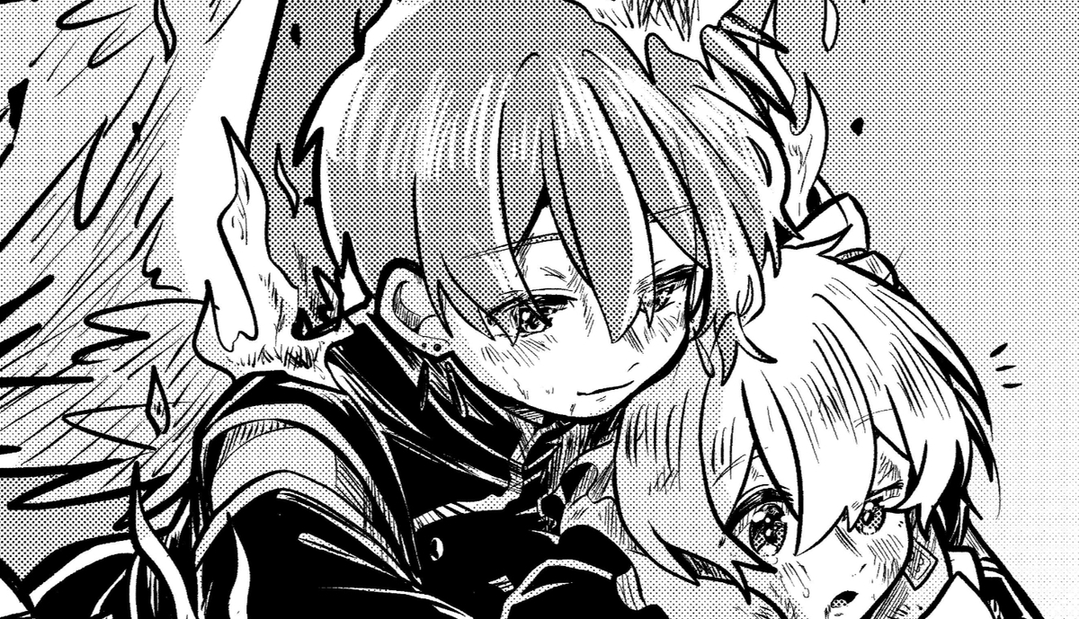 This is a pixiv picture whose title is 「余白の謂れを」(落書き集).