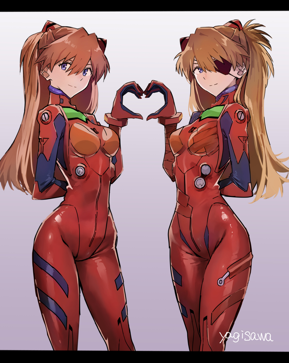 This is a pixiv picture whose title is Wアスカ.