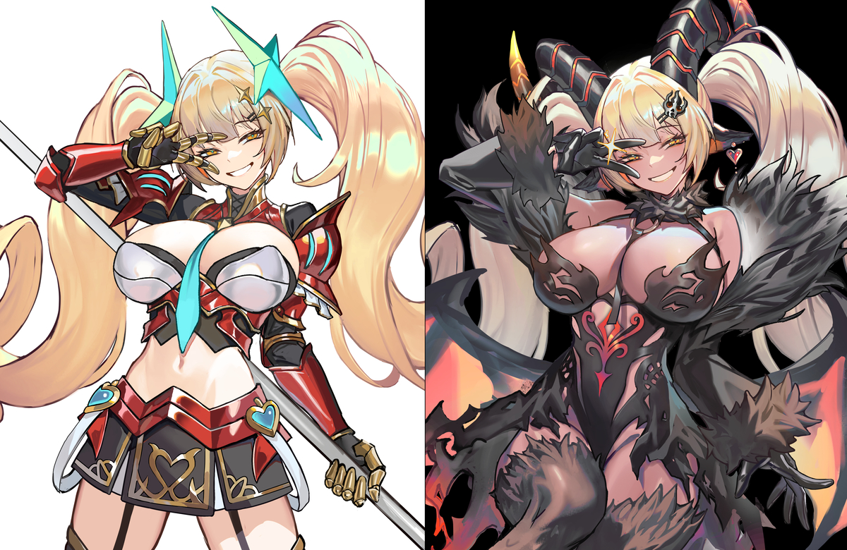 This is a pixiv picture whose title is 魔物化.