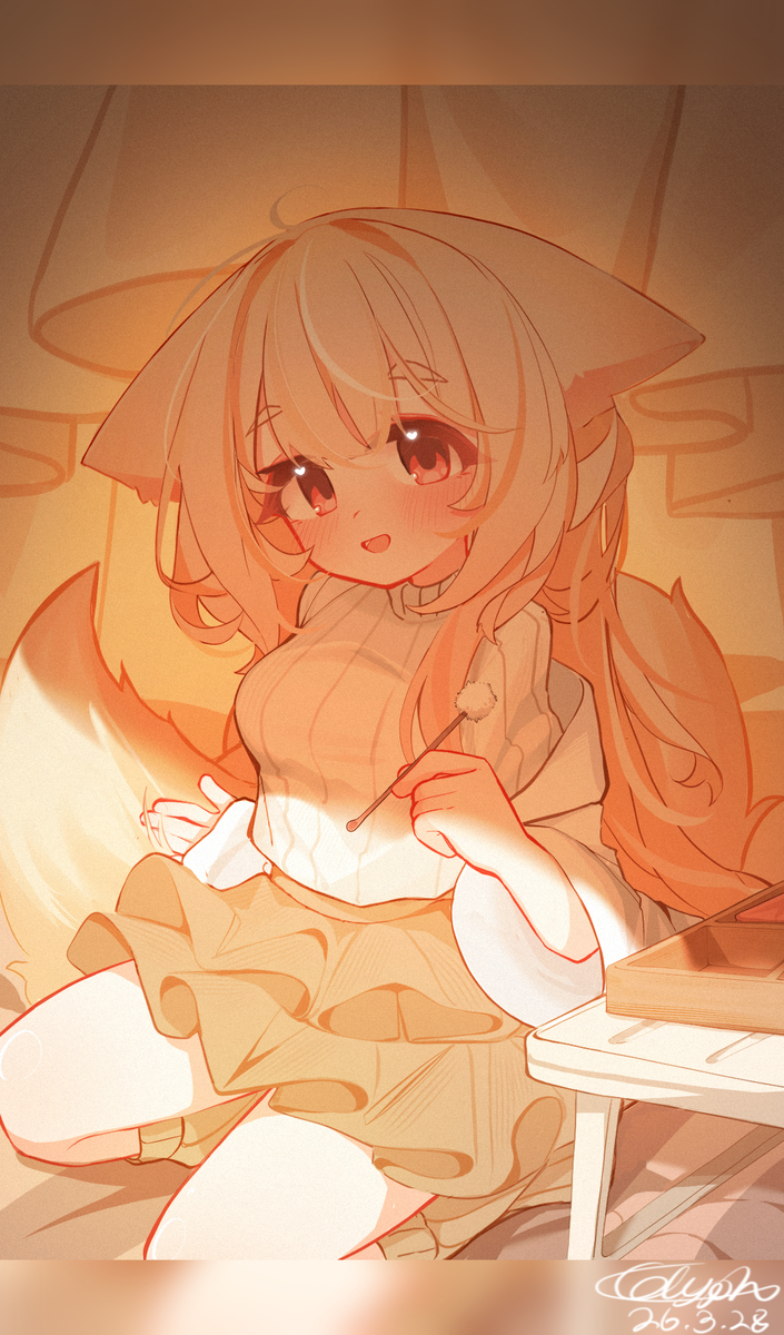 This is a pixiv picture whose title is 来让麻麻掏耳朵叭❤️.