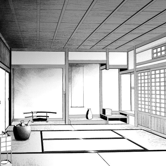 This is a pixiv picture whose title is 背景素材・和室01（コミスタ・クリスタ用）.