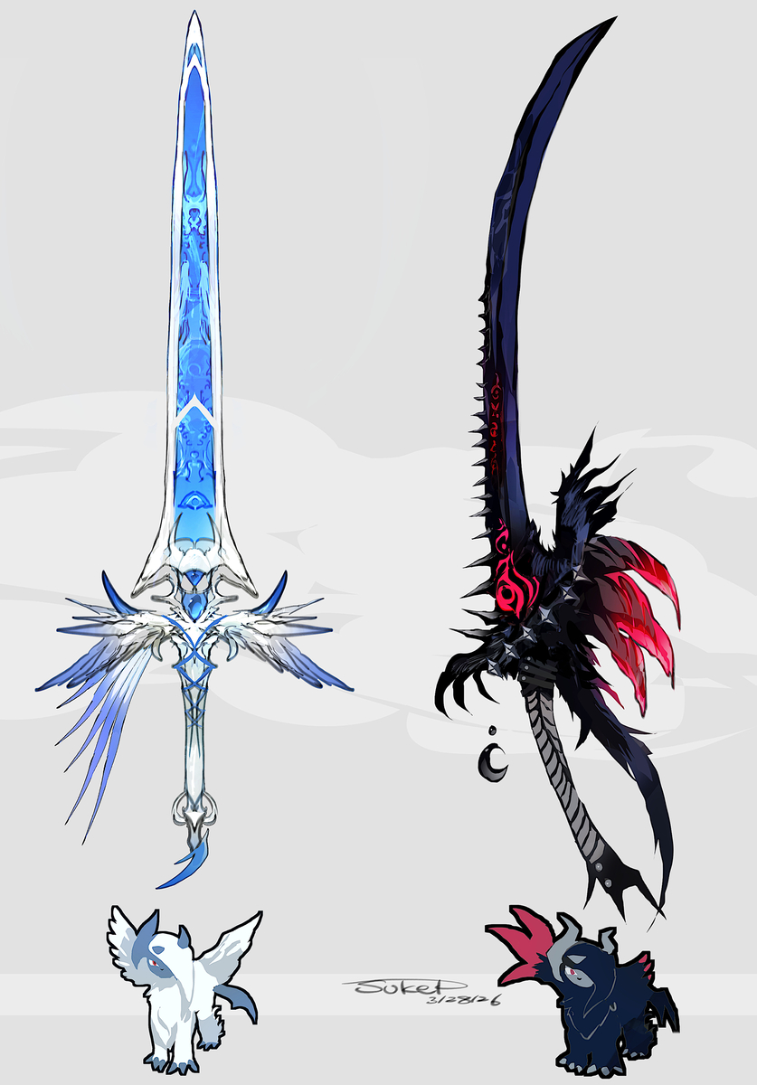 This is a pixiv picture whose title is メガアブソル・メガアブソルZモチーフの武器.