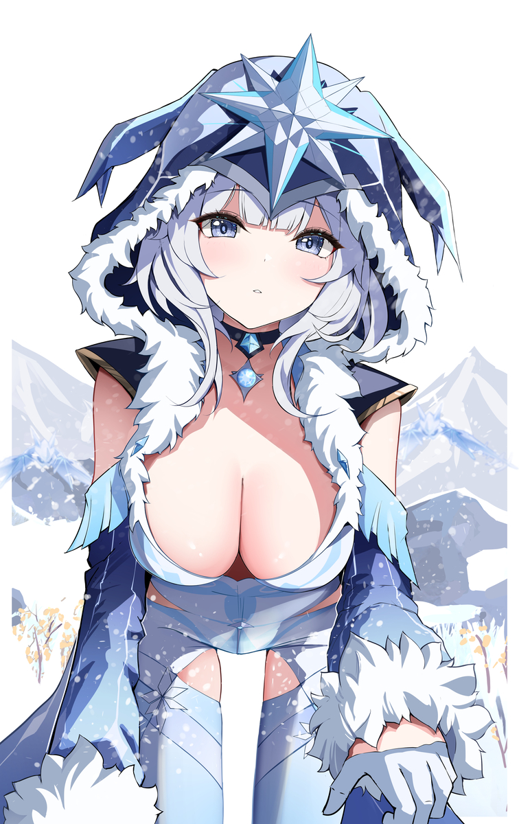This is a pixiv picture whose title is ファデュイ・氷蛍術師.