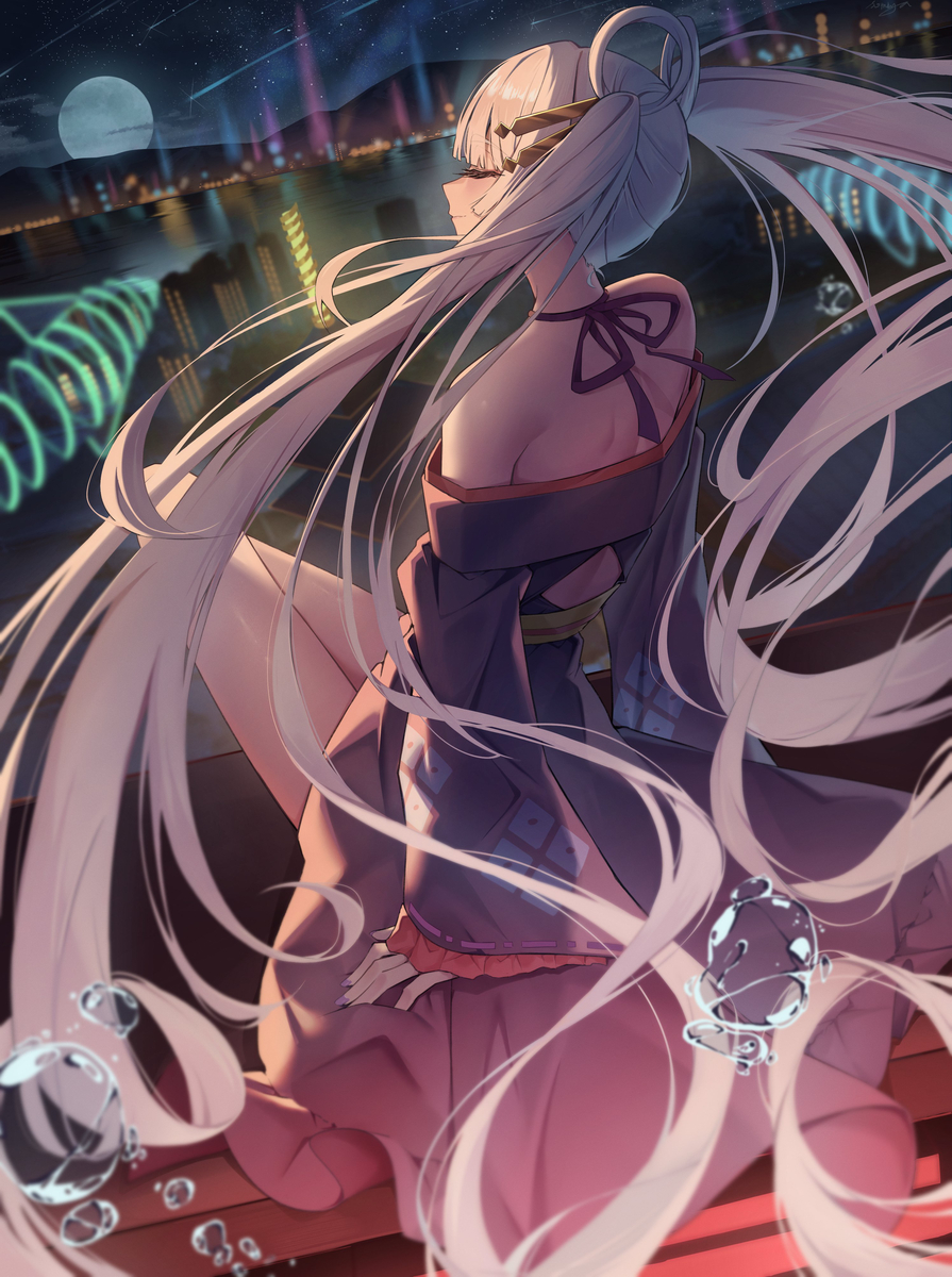 This is a pixiv picture whose title is 星降る海.