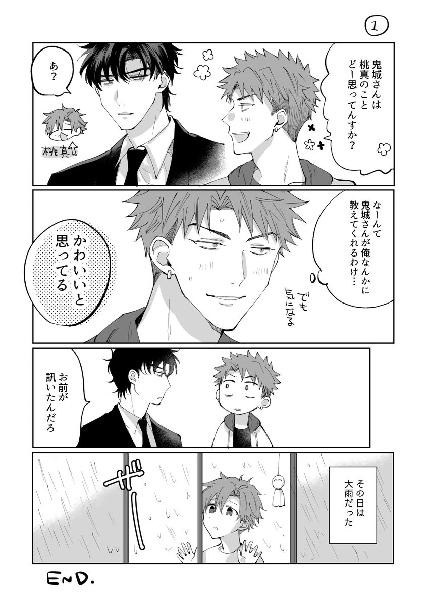 This is a pixiv picture whose title is 【BL】どうしても気になること.