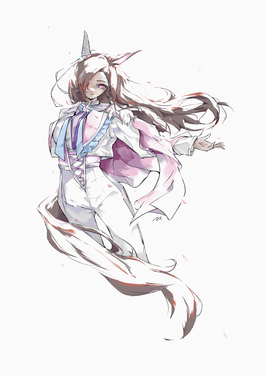 This is a pixiv picture whose title is 桜吹雪く.