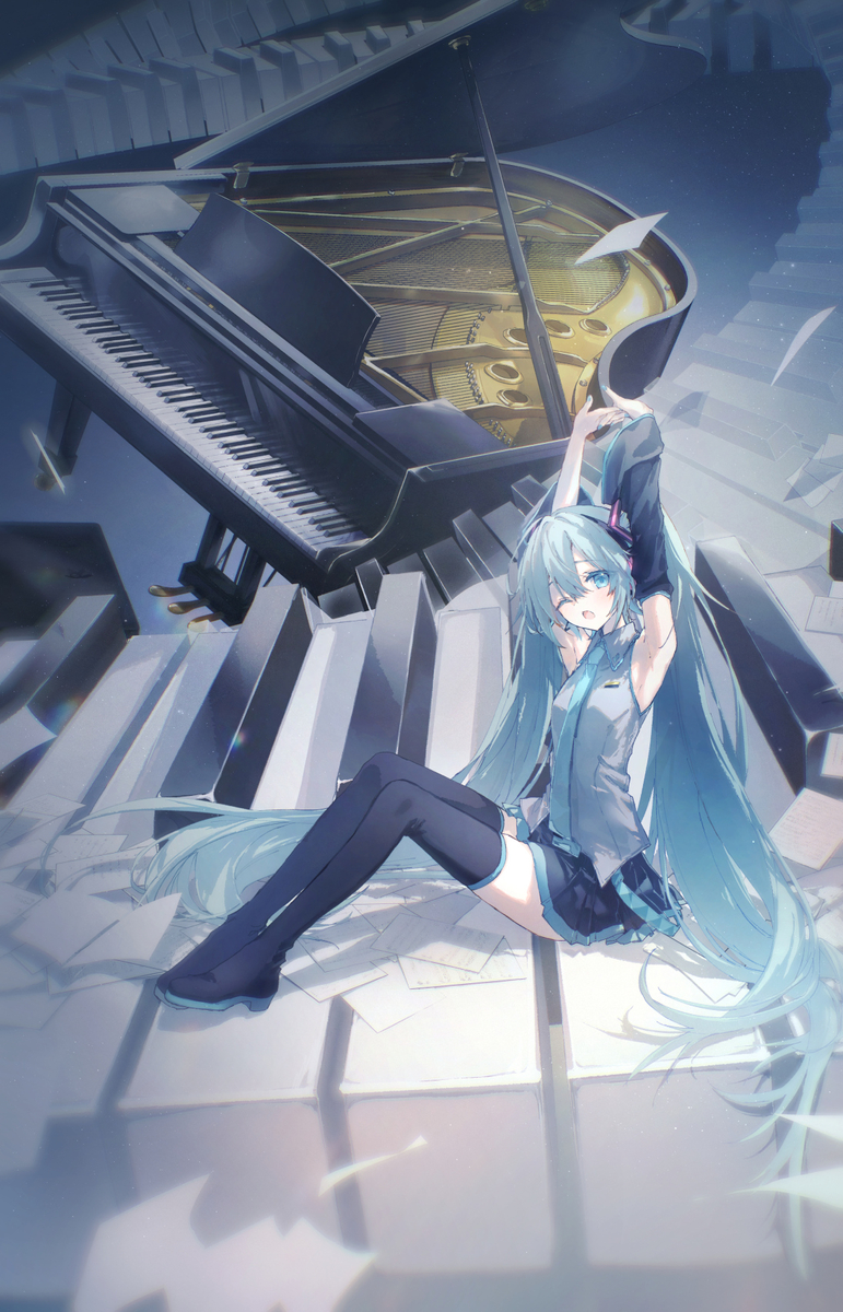 This is a pixiv picture whose title is 🎹.