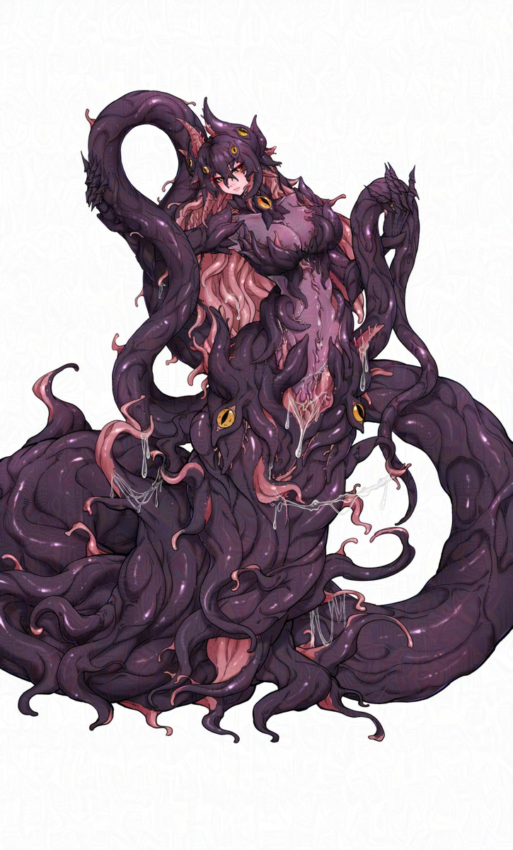 This is a pixiv picture whose title is 魂织体小姐的触手蛇形态~.