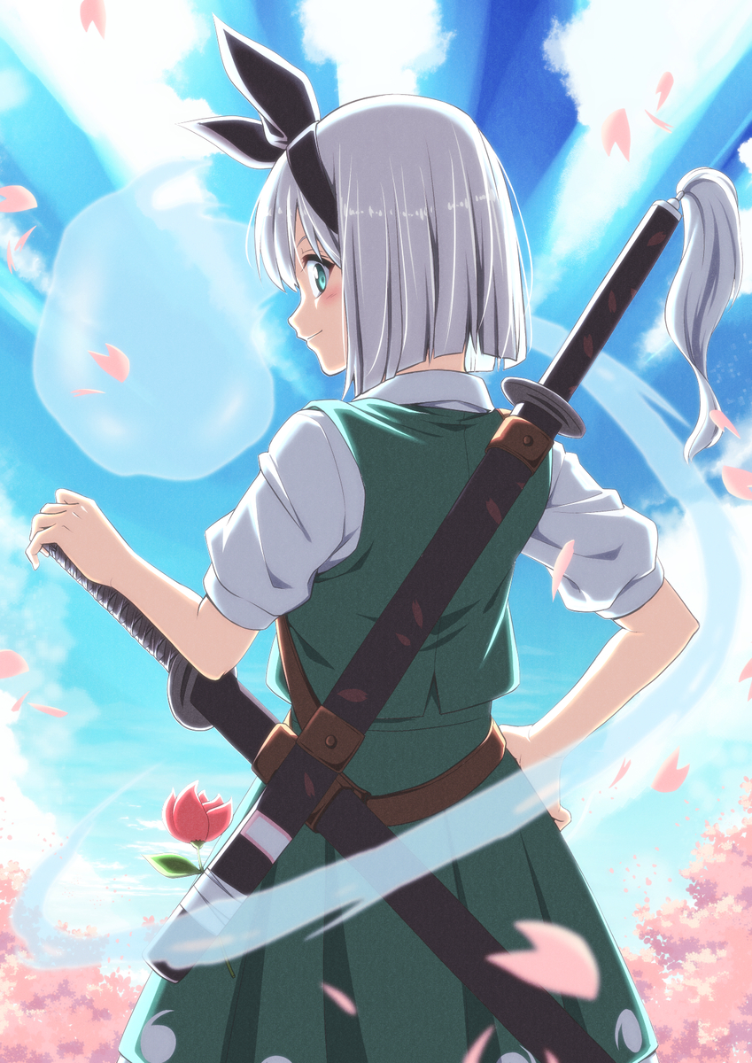 This is a pixiv picture whose title is 魂魄妖夢.