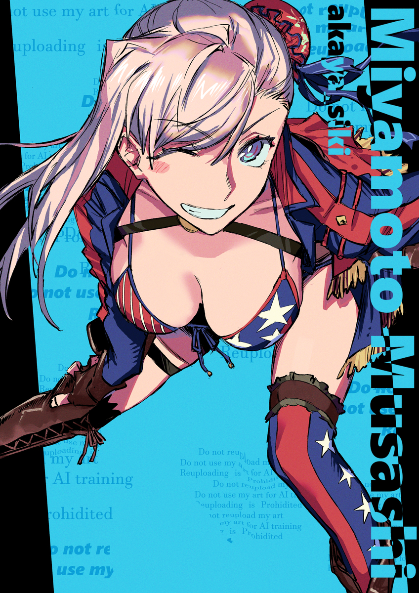 This is a pixiv picture whose title is 水着武蔵ちゃん.
