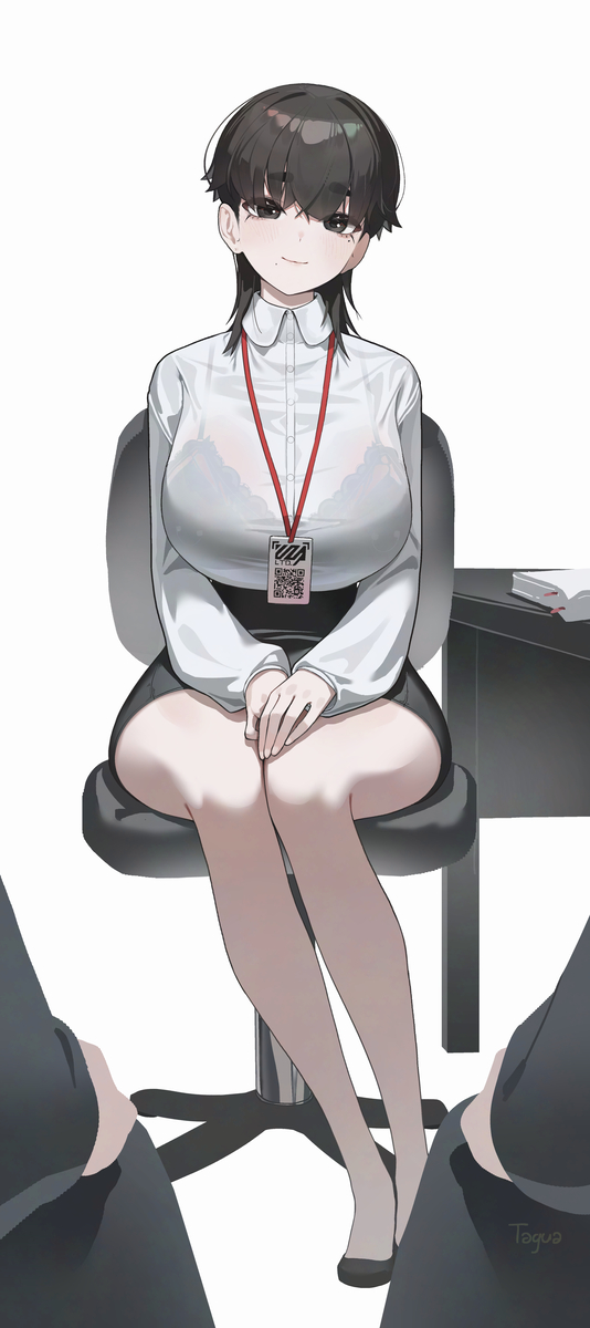 This is a pixiv picture whose title is 面接官の人、めちゃタイプなんだけど.