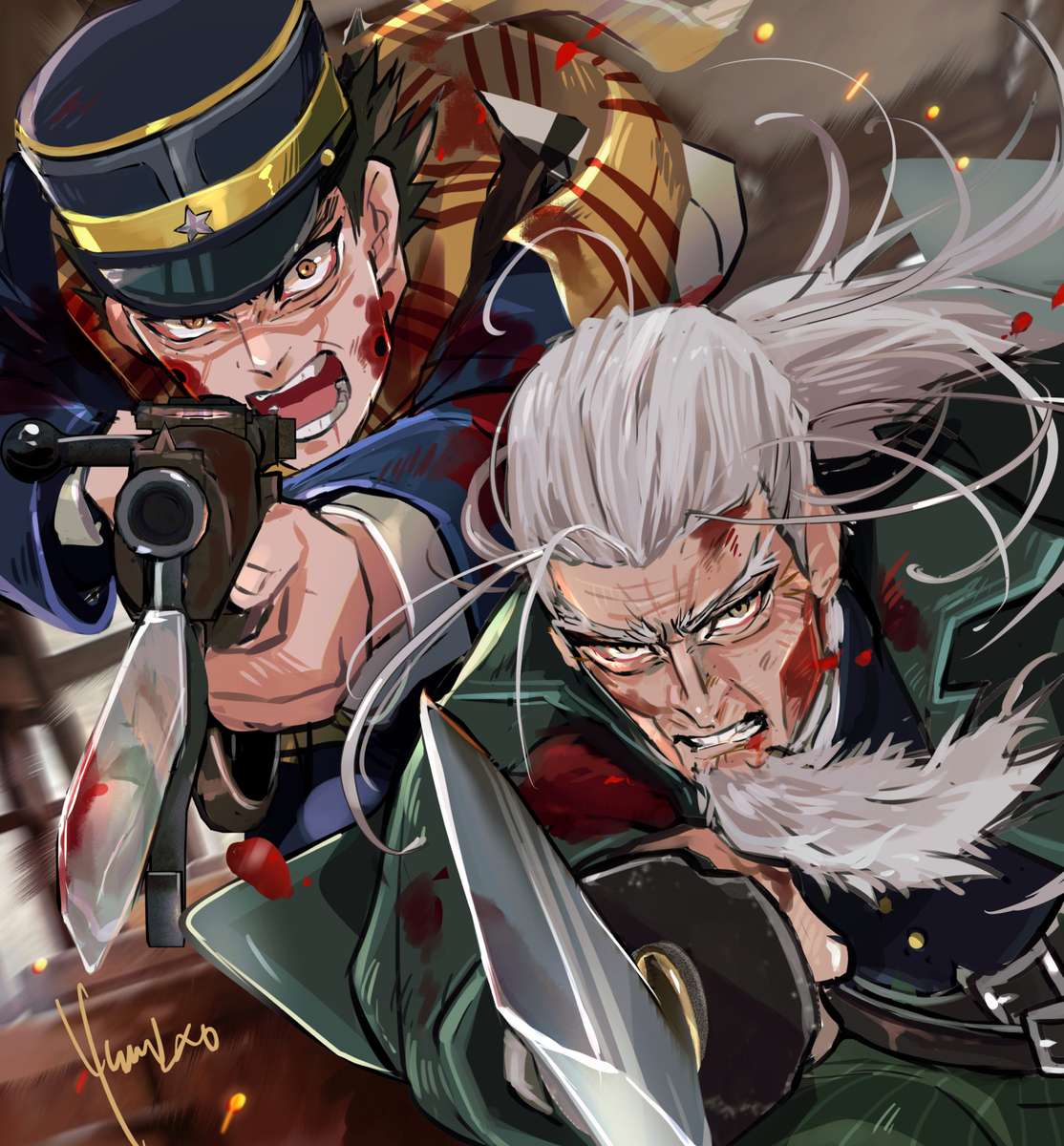 This is a pixiv picture whose title is 「武士道だよ 杉元佐一」.