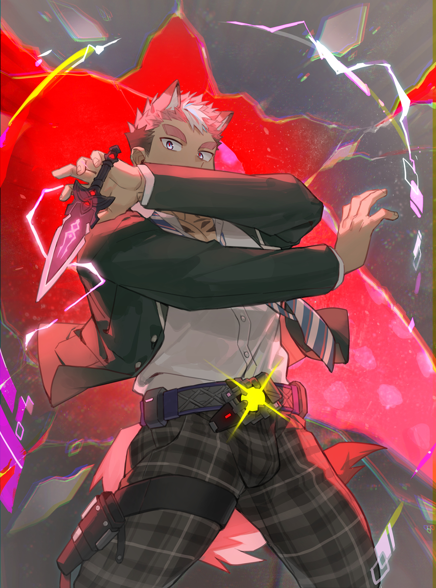 This is a pixiv picture whose title is クー・フーリン（非公式）.