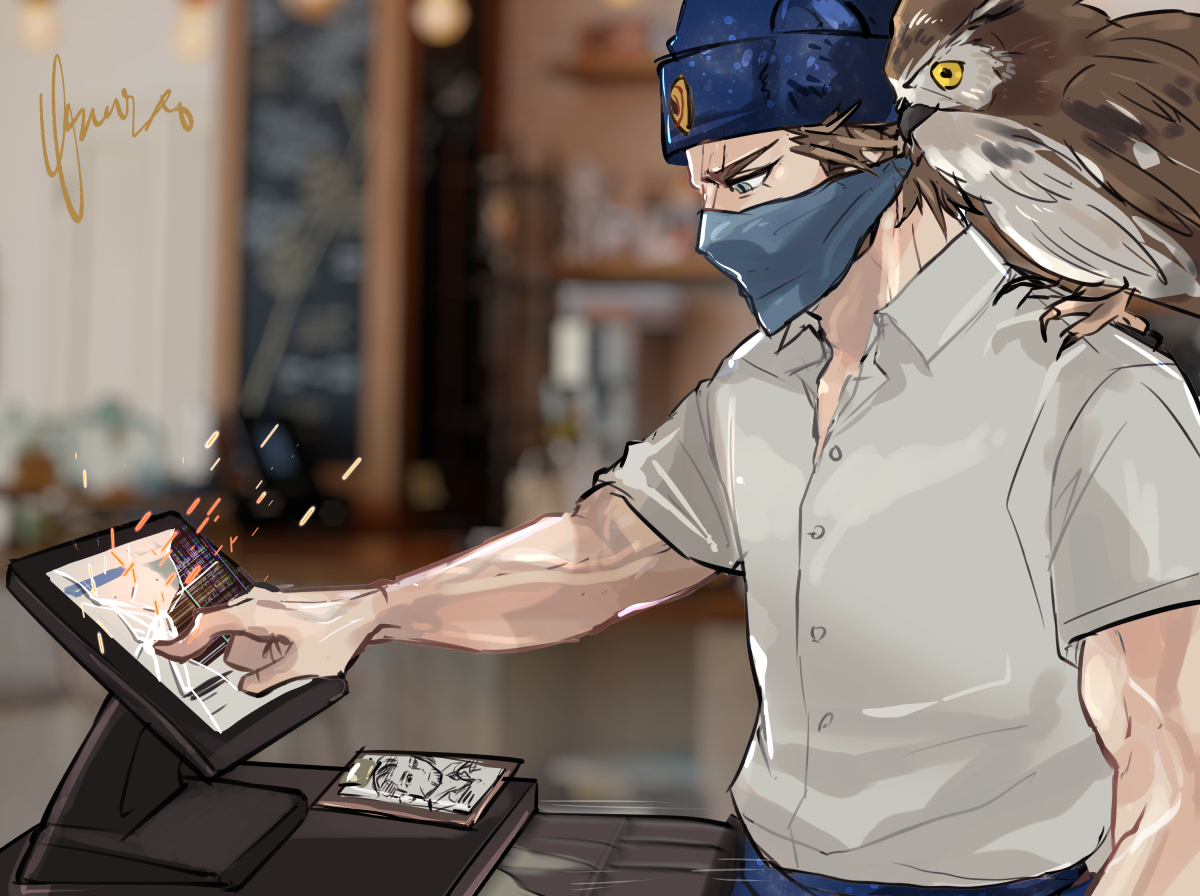 This is a pixiv picture whose title is レジを壊すヴァシリ.